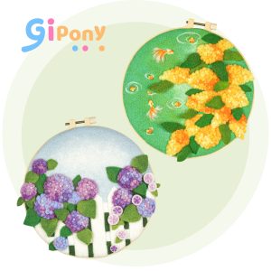 Wool Felt DIY Kit-Purple Hydrangea & Golden Osmanthus